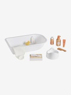 Spielzeug-Babypuppen und Puppen-Babypuppen und Zubehör-Puppen-Badewanne mit Zubehör aus Holz FSC®