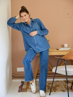 Vêtements de grossesse-Collection allaitement-Chemise en jean grossesse et allaitement