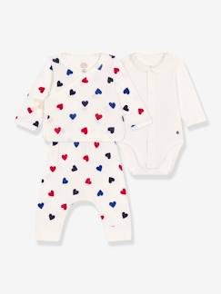 Baby-3-teiliges Baby-Set PETIT BATEAU, Herzen