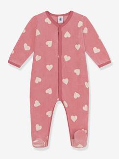 Baby-Strampler, Pyjama, Overall-Baby Samt-Strampler mit Herzen PETIT BATEAU