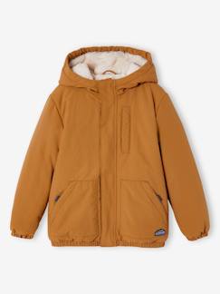 Garçon-Manteau, veste-Parka à capuche doublure fausse fourrure garçon