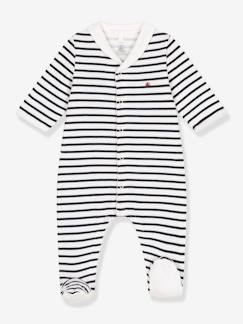 Baby-Strampler, Pyjama, Overall-Baby Strampler aus dickem Jersey mit Kragen PETIT BATEAU