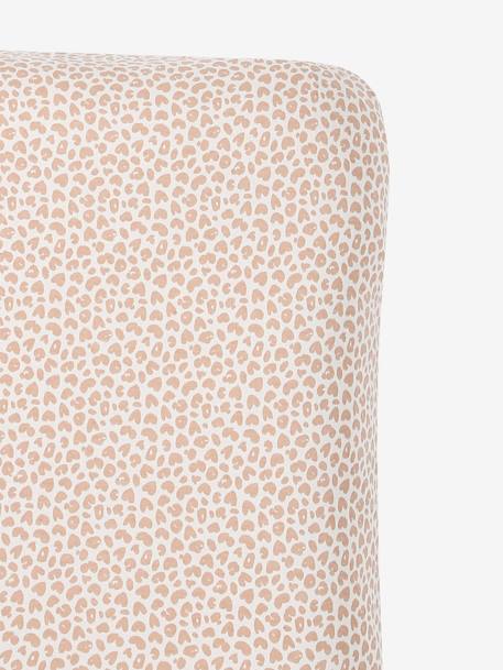 Lot de 2 housses de matelas à langer animaux en éponge bleu grisé+blush+noisette+noix de pécan 