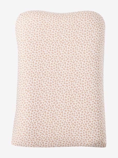 Lot de 2 housses de matelas à langer animaux en éponge bleu grisé+blush+noisette+noix de pécan 