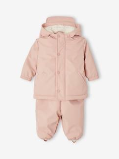 Baby-Mantel, Overall, Ausfahrsack-Mantel-Baby-Set: Regenjacke & Matschhose mit Recycling-Polyester