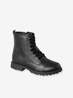 Schuhe-Mädchenschuhe 23-38-Mädchen Schnürboots mit Reissverschluss, Lack-Optik