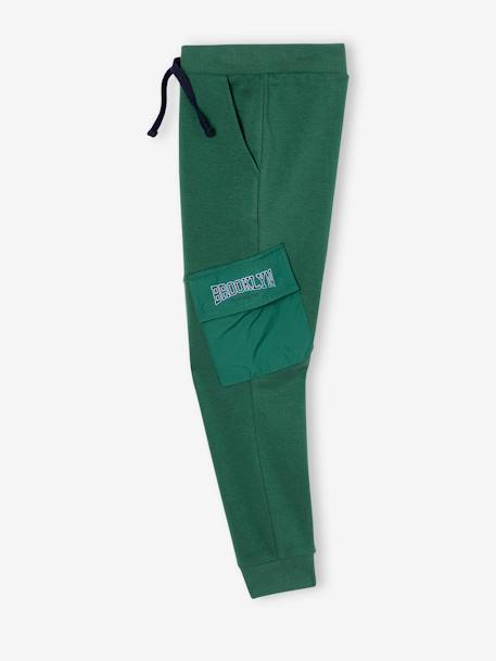 Pantalon jogging avec poches à rabat sport garçon bleu nuit+vert 