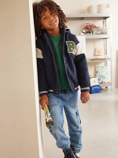 Junge-Mantel, Jacke-Jungen Bomberjacke mit abnehmbarer Kapuze und Recycling-Polyester