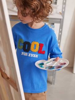 Junge-T-Shirt, Poloshirt, Unterziehpulli-Jungen Shirt mit Message-Applikation