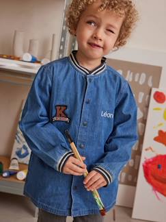 Tablier collège en denim léger personnalisable garçon