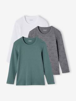 Garçon- Lot de 3 t-shirts à côtes manches longues garçon