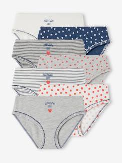 Fille-Sous-vêtement-Culotte-Lot de 7 culottes coeur fille