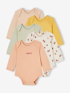 Baby-Body-5er-Pack Baby Langarm-Bodys in Schlupfform mit Früchten, Bio-Baumwolle