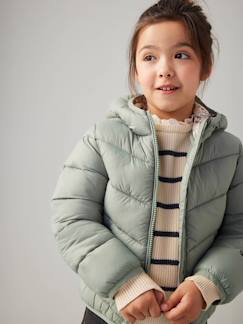 Fille-Manteau, veste-Doudoune légère à capuche fille