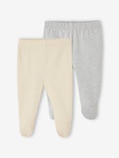 Baby-2er-Pack gerippte Baby Hosen mit Fuss