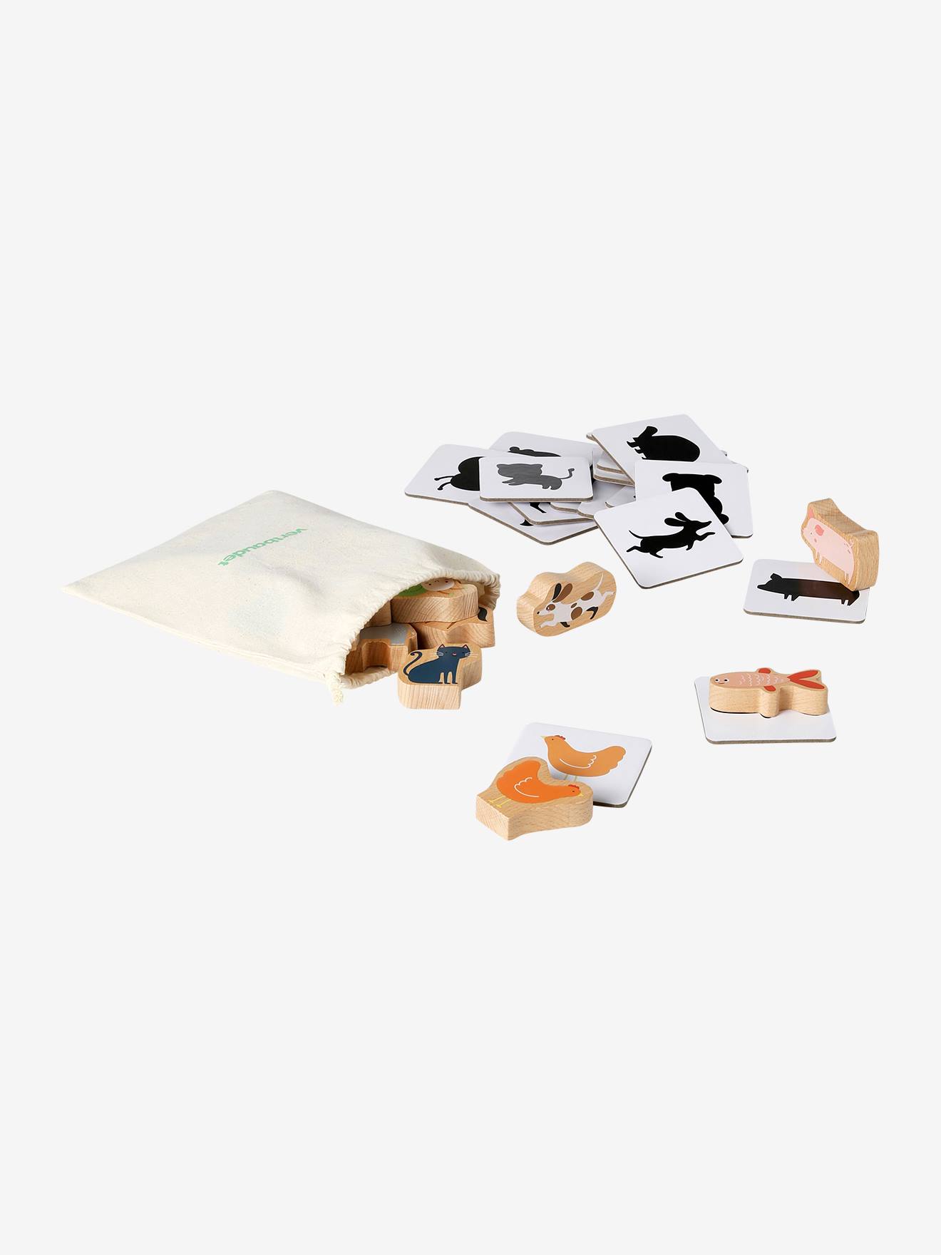 Loto Des Animaux En Bois Vertbaudet - 4 Planches + 24 Cartes - Jeu éducatif Pour Enfants Dès 10 Mois - Développe Observation Et Logique - 13