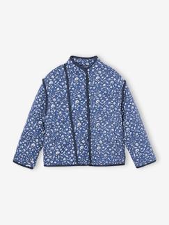 Fille-Manteau, veste-Veste à fleurs matelassée doublée sherpa fille