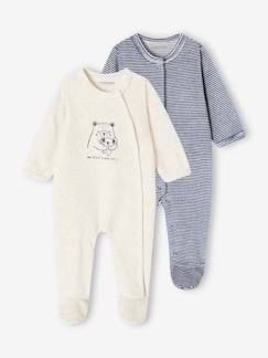 Baby-Strampler, Pyjama, Overall-2er-Pack Baby Samt-Strampler mit Schrift Oeko-Tex