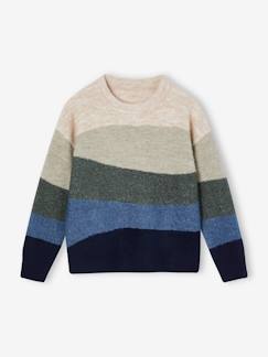 Junge-Flauschiger Jungen Pullover im Colorblock-Style