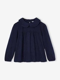 Fille-T-shirt, sous-pull-T-shirt blouse en broderie anglaise fille manches longues