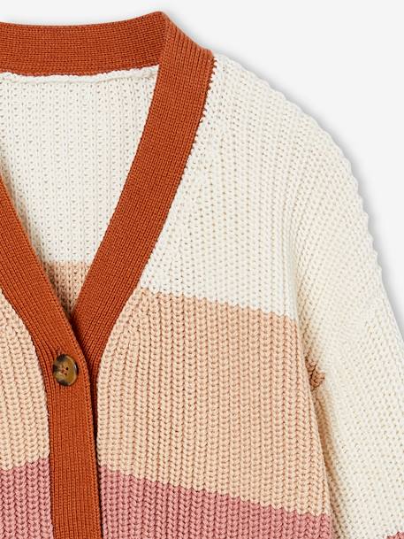 Flauschige Mädchen Strickjacke In Petrol
