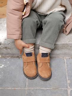 Schuhe-Baby Leder-Boots mit Klett