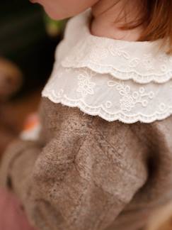 Baby-Pullover, Strickjacke, Sweatshirt-Mädchen Baby Pullover mit besticktem Zierkragen