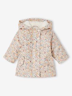 Baby-Mantel, Overall, Ausfahrsack-Mantel-Gefütterte Mädchen Baby Regenjacke mit Blumen und Recycling-Polyester