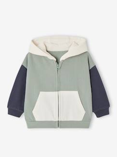 Baby-Pullover, Strickjacke, Sweatshirt-Jungen Baby Kapuzensweatjacke im Colorblock-Style mit Recycling-Polyester