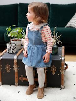 Bébé-Robe salopette bébé en denim bretelles volantées