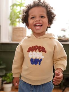 Baby-Pullover, Strickjacke, Sweatshirt-Jungen Baby Kapuzensweatshirt mit Frottee-Schrift, Recycling-Polyester