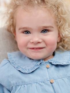 Bébé-Blouse bébé fille en denim léger personnalisable
