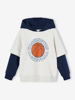 Junge-Sportbekleidung-Jungen Kapuzensweatshirt mit Lageneffekt & Recycling-Polyester