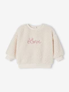 Baby-Mädchen Baby Teddyfleece-Pullover mit LOVE-Schriftzug