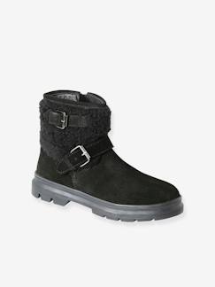 Schuhe-Mädchenschuhe 23-38-Boots, Stiefeletten-Mädchen Leder-Boots mit Riemen