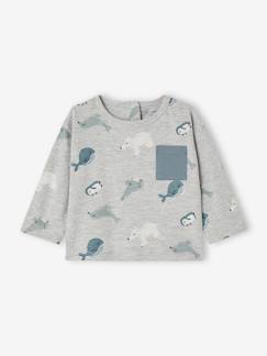 Baby-T-Shirt, Unterziehpulli-T-Shirt-Baby Shirt mit Polartieren Oeko-Tex