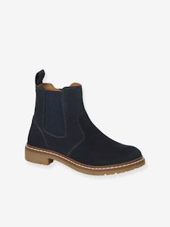 Schuhe-Mädchenschuhe 23-38-Jungen Chelsea-Boots aus Spaltleder