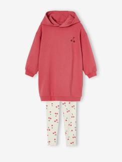 Fille-Robe-Ensemble robe molleton à capuche et legging fille