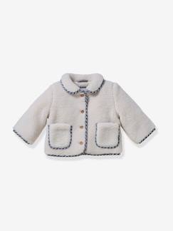 Baby-Mantel, Overall, Ausfahrsack-Mantel-Baby Jacke aus Teddyfleece CYRILLUS