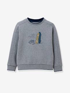 Junge-Pullover, Strickjacke, Sweatshirt-Sweatshirt-Jungen Sweatshirt mit Skater-Print CYRILLUS