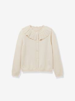 Fille-Pull, gilet, sweat-Cardigan pointelle fille CYRILLUS