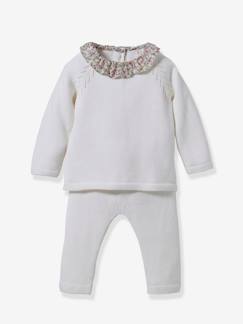 Bébé-Ensemble-Ensembleen tricot bébé col en tissu liberty CYRILLUS