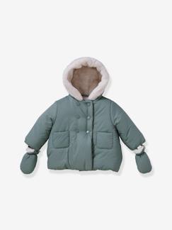 Baby-Mantel, Overall, Ausfahrsack-Mantel-Baby Winterjacke mit Fäustlingen CYRILLUS, mit Recycling-Polyester