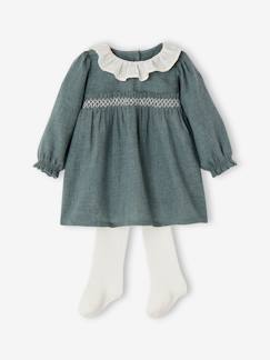 Bébé-Ensemble-Ensemble de Noël bébé robe à collerette + collant