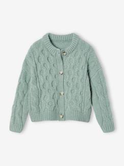 Mädchen-Pullover, Strickjacke, Sweatshirt-Mädchen Cardigan aus Zopfstrick