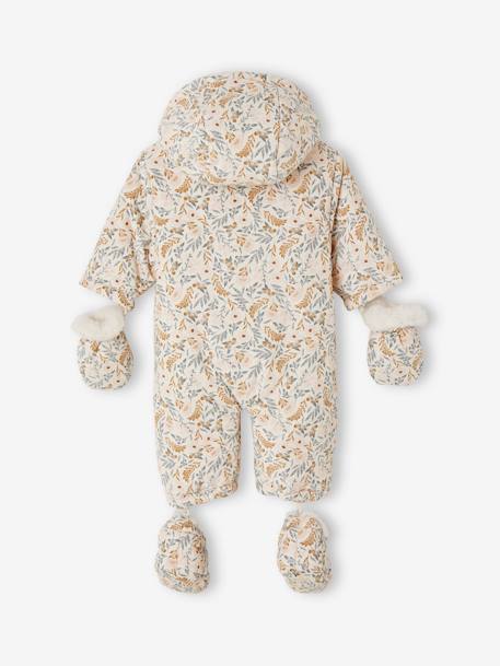 Baby Winter-Overall mit abnehmbaren Fäustlingen, Recycling-Material wollweiß 