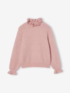 Mädchen-Mädchen Pullover mit Volantkragen und Recycling-Polyester