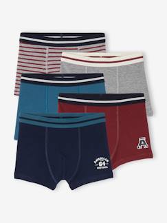 Junge-Unterwäsche-Bio-Kollektion: 5er-Pack Jungen Boxershorts ATHLETIC