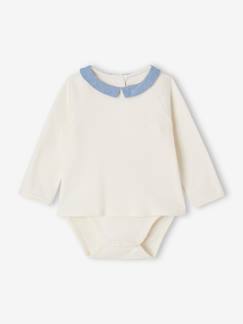 Baby-Baby Shirtbody mit süssem Kragen, personalisierbar Oeko-Tex