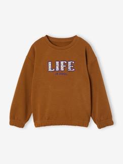 Mädchen-Mädchen Sweatshirt LIFE IS COOL mit Recycling-Polyester